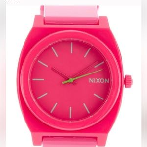 Nixon Time Teller Hot Pink Rubber Watch
